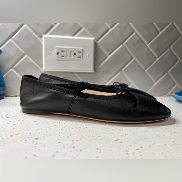Loeffler Randall Leonie Black Leather Ballet Flats Size 7 - Picture 7 of 10
